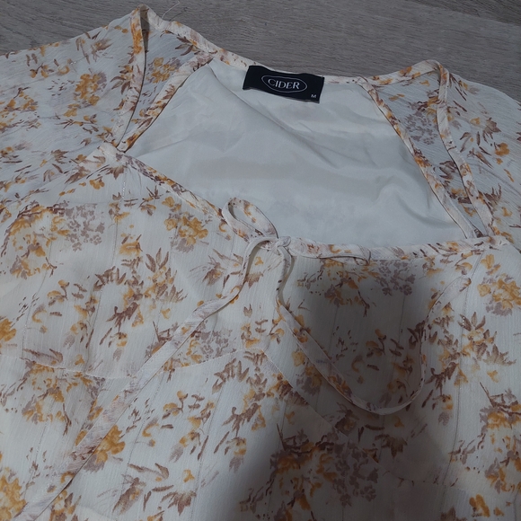 Cider Ditsy Floral Puff Sleeve Mini‎ Dress Sz M - Picture 4 of 7